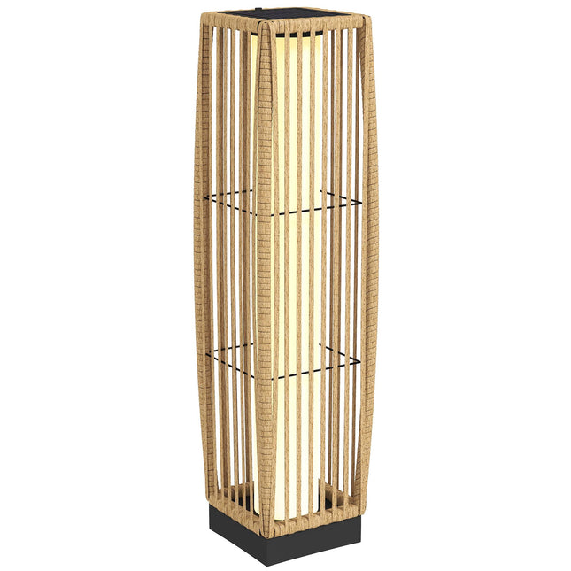 Rattan Solar Lamp, Outdoor, IP44, Auto On/Off, 68cm