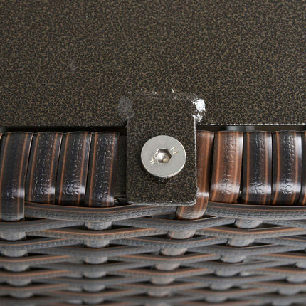 Patio table in rattan with umbrella hole - Brown, 55.5 cm