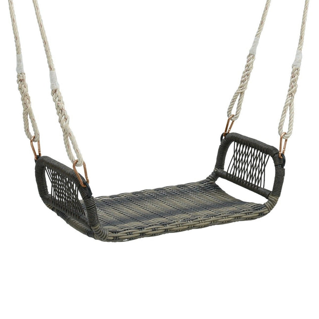 Rattan hanging chair with 2 hemp ropes Weatherproof hanging chair Can hold up to 180kg Swing seat