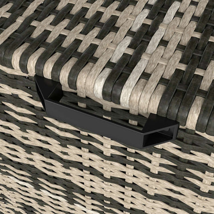Rotan opbergbox 350L 2-niveaus weerbestendige kussenbox met deksel hefstangen draaggrepen UV-bestendige tuinbox opbergbox tuinkist voor tuin terras balkon 118x57x69 cm gemêleerd grijs |