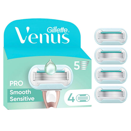 Razor Blades for Sensitive Skin, 5-Blade, 4 Pack