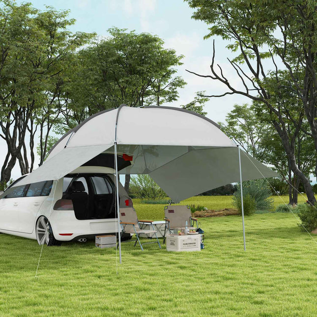 Achtertent Voor Auto'S Waterdichte Autotent Met Stalen Frame, Regen- En Zonwering, 3X2,6X2,3-2,6M, Draagbaar