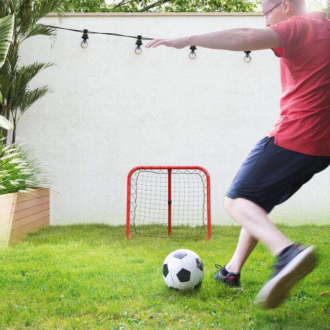 Folding football rebounder - red, metal, 63 x 63 cm