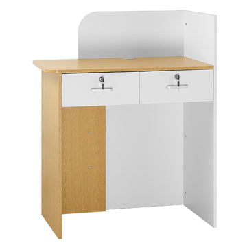 Reception Desk 80 cm, LED Light, 2 Drawers, Outlets