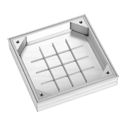 Recessed Manhole Cover With Frame, Aluminum, 300 x 300mm