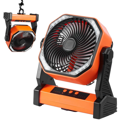 Rechargeable 8-Inch Desk Fan with LED Lantern, 20000mAh
