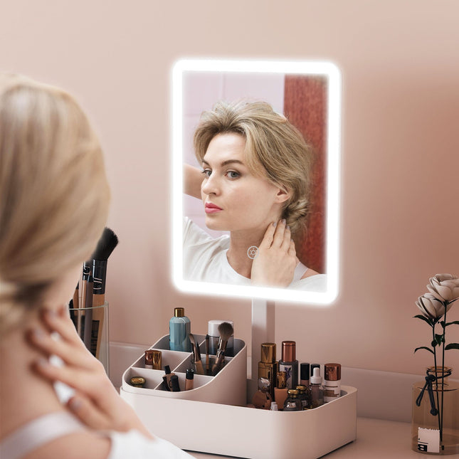 Rechargeable LED Makeup Mirror, 180 Rotating, Dual Light Modes