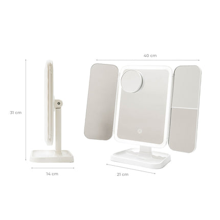 Rechargeable LED Makeup Mirror with Magnification & USB-C