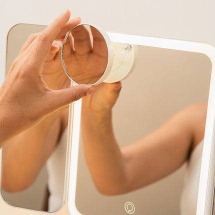 Rechargeable LED Makeup Mirror with Magnification & USB-C