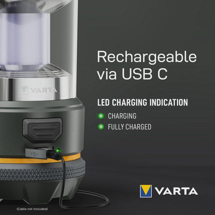 Rechargeable Outdoor Lantern with USB-C, 3 Light Modes