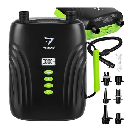 Rechargeable SUP Pump 20 PSI with LCD and 4000 mAh Battery, 6 Nozzles, USB-C