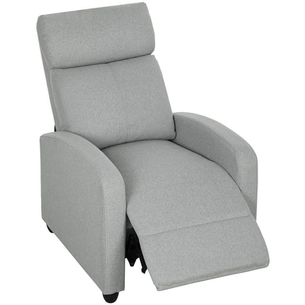 Recliner Chair, Adjustable 135°, Linen-Polyester, Light Grey