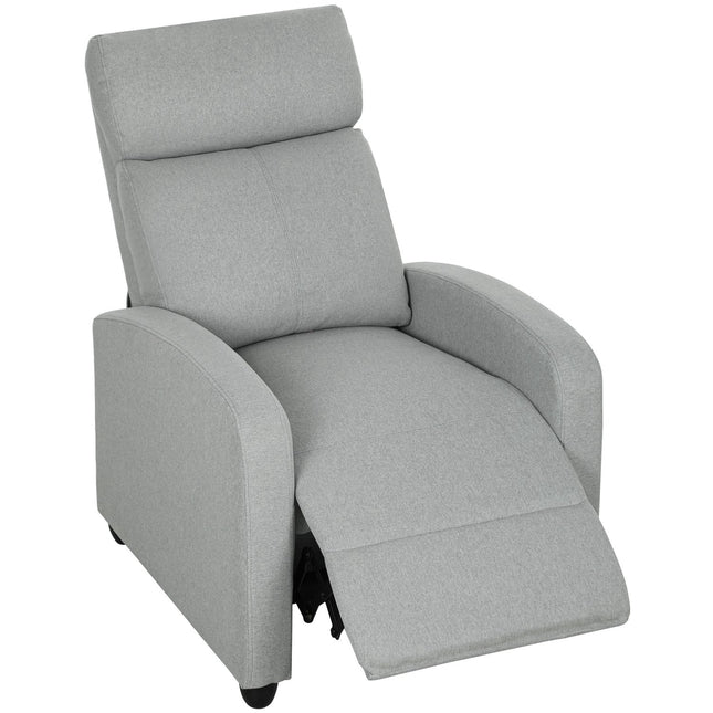 Relaxfauteuil, verstelbaar 135°, linnen-polyester, lichtgrijs