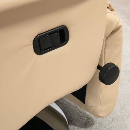 Recliner Chair, Faux Leather, 360° Swivel, Beige
