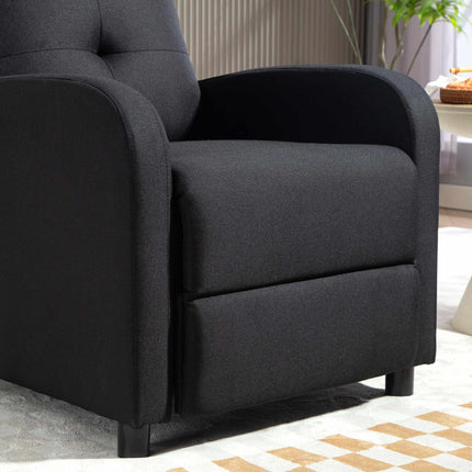 Recliner Chair, Linen-Look Fabric, Black, Adjustable to 155º