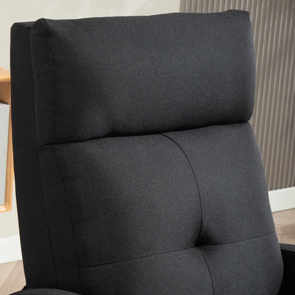 Recliner Chair, Linen-Look Fabric, Black, Adjustable to 155º