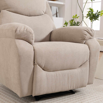 Recliner Chair, Manual Recline, Linen Look, Beige