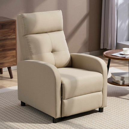 Recliner Chair With Footrest, Pocket Spring, Beige