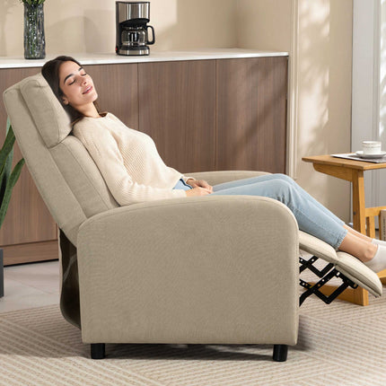 Recliner Chair With Footrest, Pocket Spring, Beige