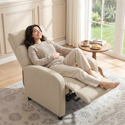 Recliner Chair With Footrest, Pocket Spring, Beige