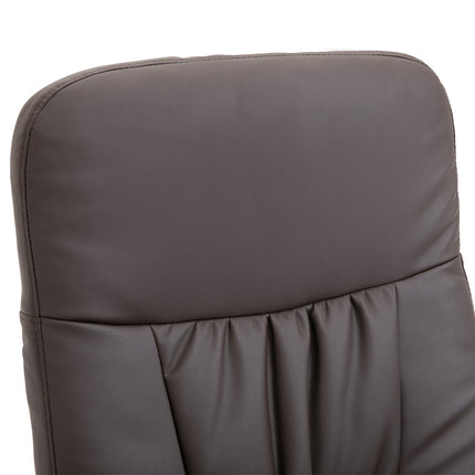 Recliner Chair and Ottoman Set, Faux Leather, Brown
