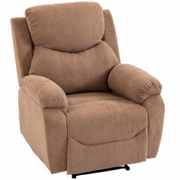 Recliner Chair with 150 Recline, Linen Look, Dark Brown