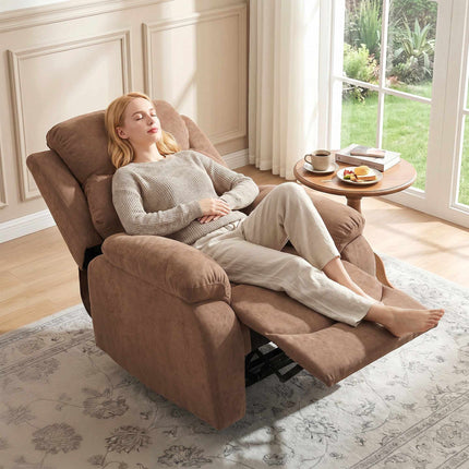 Recliner Chair with 150 Recline, Linen Look, Dark Brown
