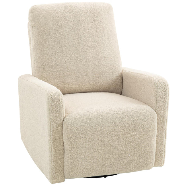Relaxfauteuil met verstelbare rugleuning, fleece hoes, beige