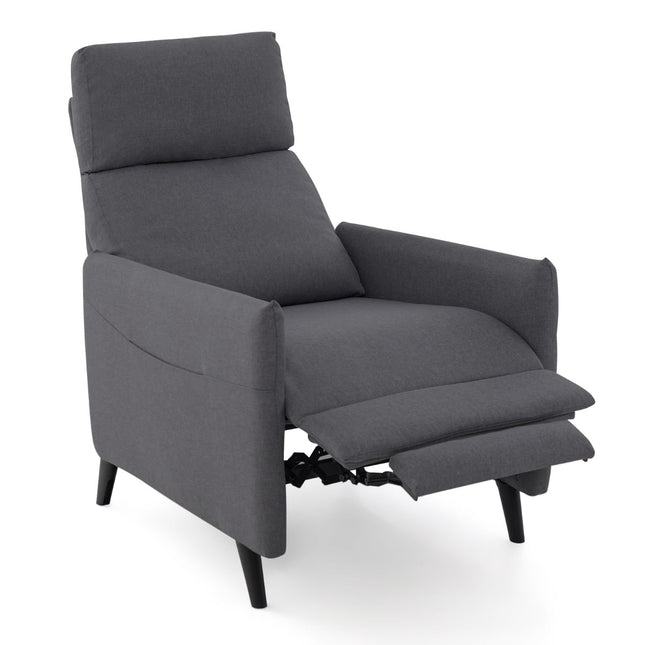 Relaxfauteuil met verstelbare rugleuning en voetensteun, donkergrijs