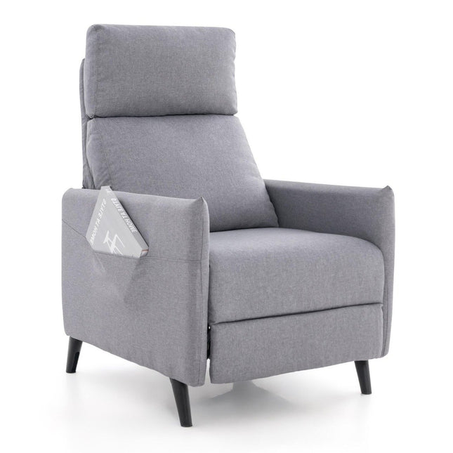 Relaxfauteuil met verstelbare rugleuning en voetensteun, linnen stof