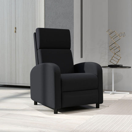 Recliner Chair with Adjustable Backrest and Footrest, Black