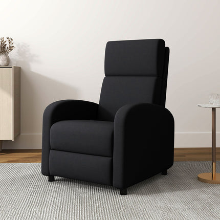 Recliner Chair with Adjustable Backrest and Footrest, Black