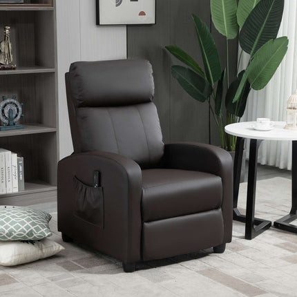 Recliner Chair with Massage, Adjustable Backrest, Faux Leather