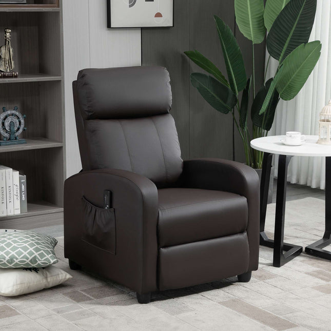 Relaxfauteuil met massagefunctie, verstelbare rugleuning, kunstleer