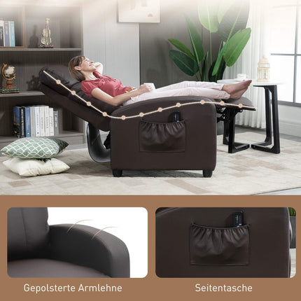 Recliner Chair with Massage, Adjustable Backrest, Faux Leather