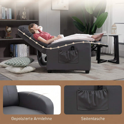 Recliner Chair with Massage, Adjustable Backrest, Grey