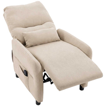 Recliner Chair with Massage, Heat, and Footrest – Beige