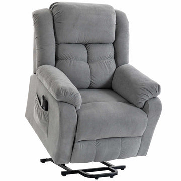 Recliner Chair with Massage, Lift Assist, and USB Ports, Light Grey