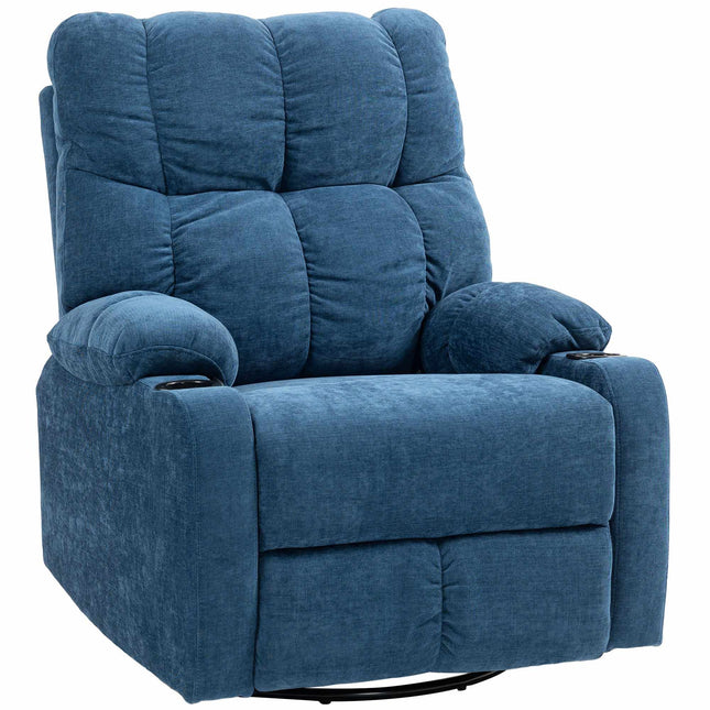 Relaxfauteuil met draai- en schommelfunctie, donkerblauw