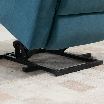 Electric recliner for seniors - Linen, blue, 83x89x102cm