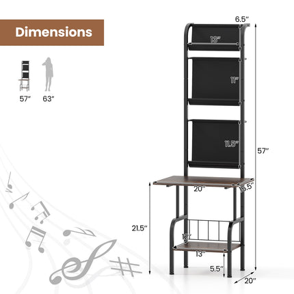 Record Player Stand, 5-Tier Vinyl Display Shelf