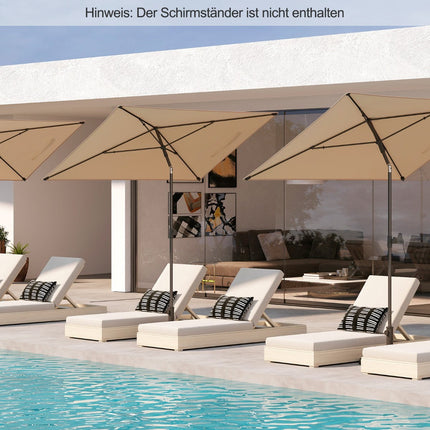 Rectangular Balcony Umbrella 210x140 cm, Beige, Adjustable