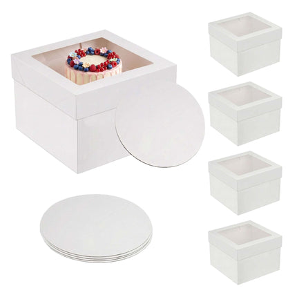 Rectangular Cake Boxes With Window, Cake Boards Included