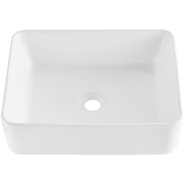 Rectangular Ceramic Vessel Sink, 19 x 14.7 in, White