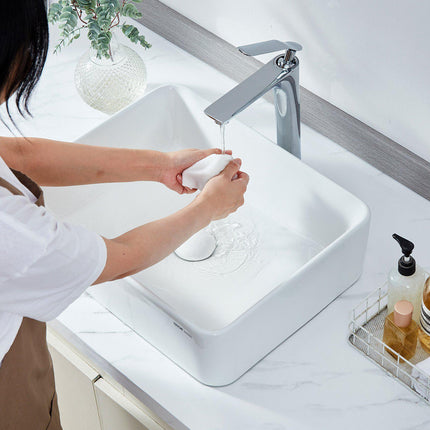 Rectangular Ceramic Vessel Sink, 19 x 14.7 in, White