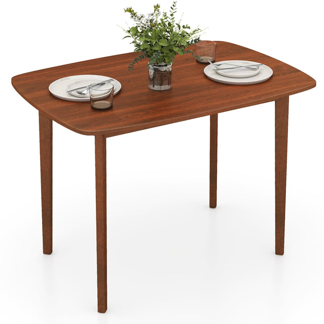 Rectangular Dining Table for 2-4, Walnut Finish, Rubberwood Legs