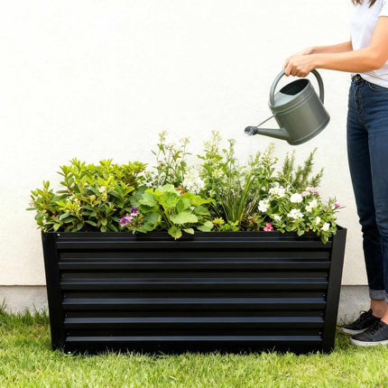 Rectangular Galvanized Metal Planter – Raised Garden Bed