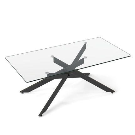 Rectangular Glass Coffee Table, Black, 120x60 cm