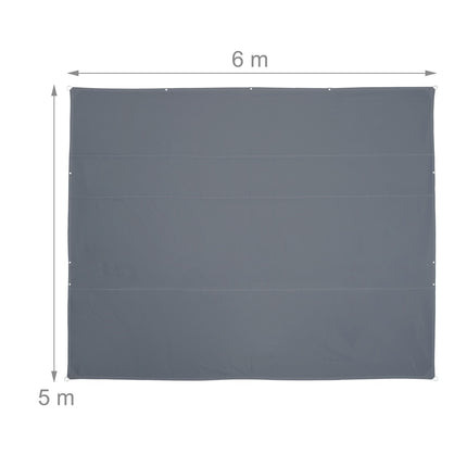 Rectangular Grey Shade Sail, UV Protection, Water-Repellent