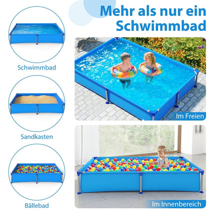 Rectangular Metal Frame Kids Pool, 2.28m x 1.59m x 42cm